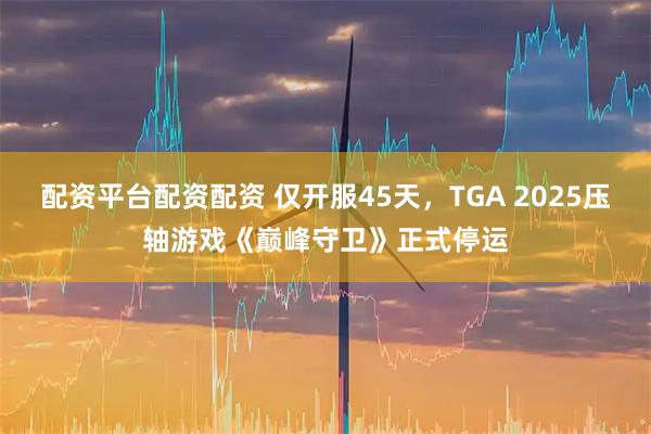 配资平台配资配资 仅开服45天,TGA 2025压轴游戏《巅峰守卫》正式停运